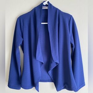 Doublju Blue Open Cardigan Casual Suit Jacket